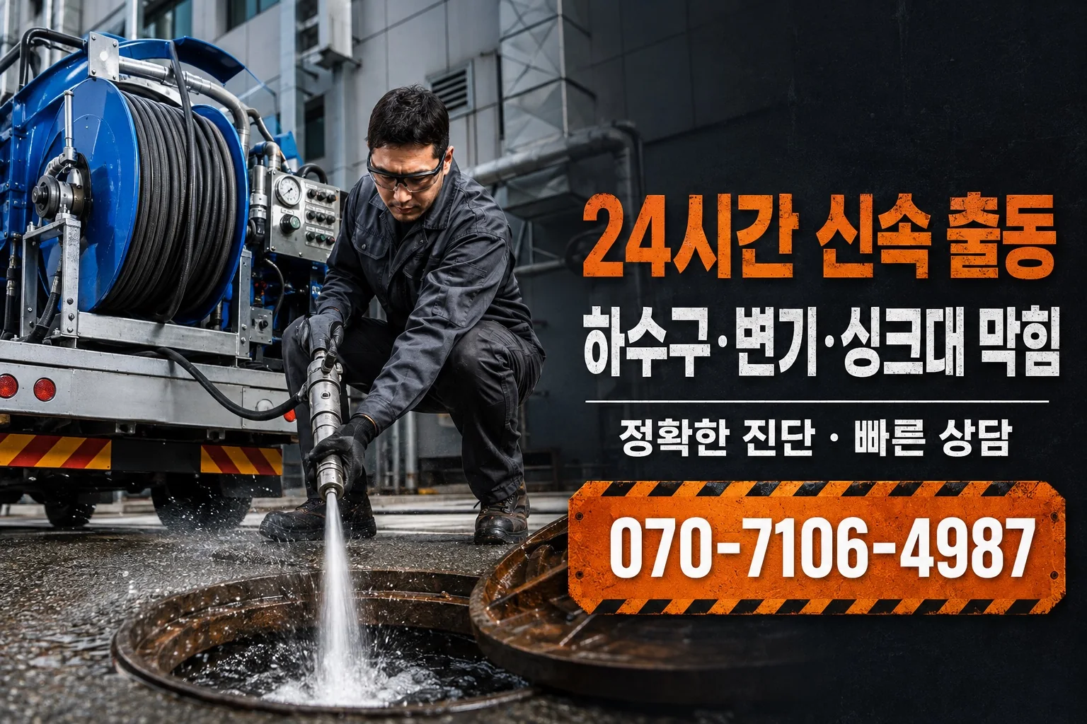 마루배관 산업용 하수구 고압세척 서비스 안내